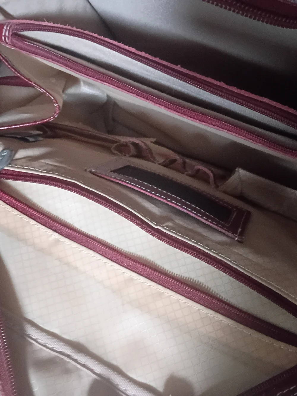 Women's Red Leather Laptop Bag - Structured Professional Tote